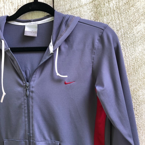 Nike | athletics gray and red zip up hoodie - Picture 3 of 6